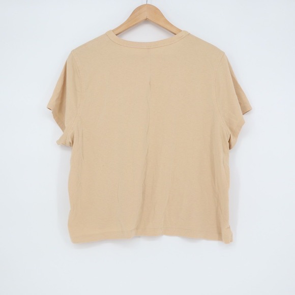 Lululemon Tan Beige Cotton Blend Crew Neck T Shirt Size 12 - Picture 4 of 5